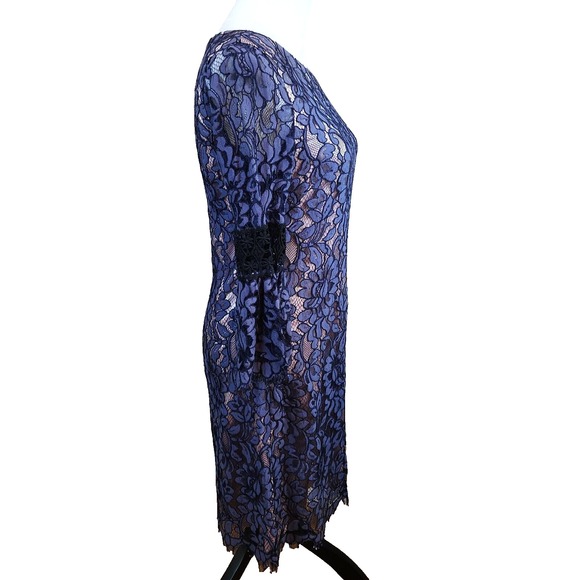 Eliza J Womens Lace Tulip Cocktail Dress Size 6 Grey/Purple Fit Flare Whimsigoth - Picture 2 of 16